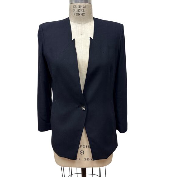 Vintage Helmut Lang Single Button Black Blazer Size 4 - Picture 1 of 9